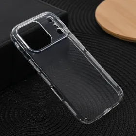Silikonska futrola - maska Ultra Thin with pluggy za iPhone 17 Pro 6.3 Transparent.