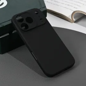 Silikonska futrola - maska Skin za iPhone 17 Pro 6.3 mat crna.