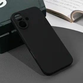 Silikonska futrola - maska Skin za iPhone 17 6.3 mat crna.