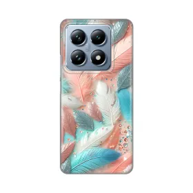 Silikonska futrola - maska print za Xiaomi 14T Pro Pastel Feathers.