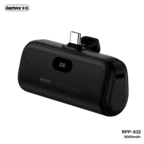 Power bank prenosiva baterija Remax Capsule series RPP-632 2A Type C 5000mAh siva.