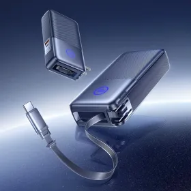 Power bank prenosiva baterija Remax CP-17 65W sa teleskopskim kablom Type-C 20000mAh sivi.