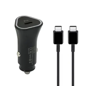 Auto punjac 25W Type-C ulaz sa Type-C na Type-C kablom crni (MS).