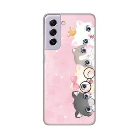 Silikonska futrola - maska print Skin za Samsung G990 Galaxy S21 FE Pink Cats.