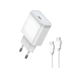 Kucni punjac LDNIO Q122 PPS PD, 27W sa Type C na Type C kablom beli.