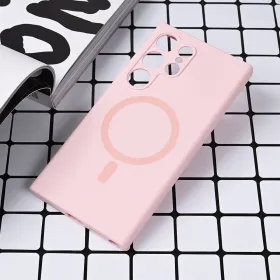 Futrola - maska Magsafe Pure color za Samsung S928B Galaxy S24 Ultra roze.