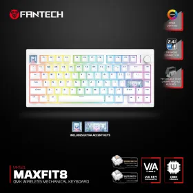 Tastatura Mehanicka Gaming Fantech MK921 Maxfit 8 Wireless white brown switch.