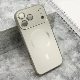 Futrola - maska COLOR METAL Magsafe za iPhone 17 Pro Max (6.9) siva (MS).