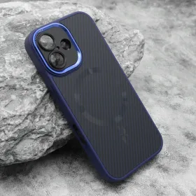 Futrola - maska CARBON MagSafe za iPhone 16 (6.1) plava (small camera) (MS).