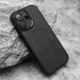 Futrola - maska CARBON MagSafe za iPhone 16 (6.1) crna (small camera) (MS).