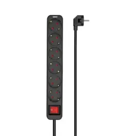 Produzni kabl sa prenaponskom zastitom/prekidac/indikator 6 uticnice 3m Max MPS-306SOPB-3M Crni.