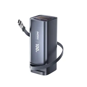 Power bank prenosiva baterija Remax FC-22 100W sa teleskopskim kablom 20000mAh siva.