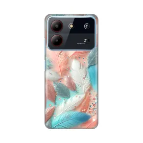 Silikonska futrola - maska print za ZTE Blade A54 Pastel Feathers.