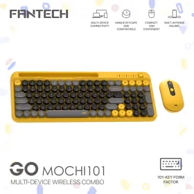 Combo mis tastatura wireless Fantech WK-899 GO mochi101 zuta.
