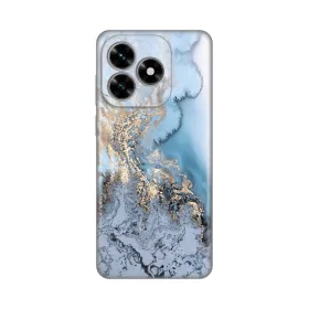 Silikonska futrola - maska print za Huawei Honor X5c Plus Blue Gold Marble.