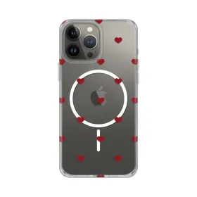 Futrola - maska print Magsafe za iPhone 13 Pro Max 6.7 Red Hearts.