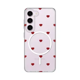 Futrola - maska print Magsafe za Samsung S911B Galaxy S23 Red Hearts.