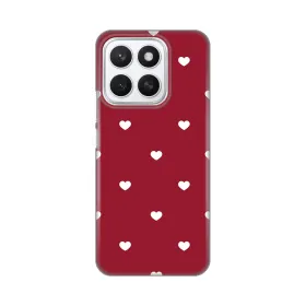 Silikonska futrola - maska print Skin za Huawei Honor X8c Burgundy Hearts.