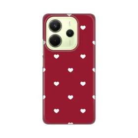 Silikonska futrola - maska print Skin za Xiaomi Redmi Note 14 4G (SRB) Burgundy Hearts.