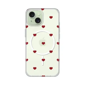 Futrola - maska print Magsafe za iPhone 15 6.1 Red Hearts.