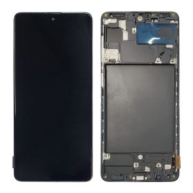 LCD ekran / displej za Samsung A715/Galaxy A71 + touchscreen + frame Black (Smaller Display Size) OLED.