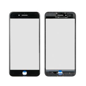 Staklo touchscreen-a + frame + OCA + polarizator za iPhone 7 Plus Crno (Crown Quality).