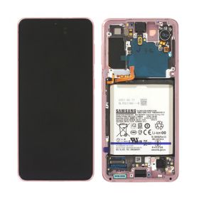 LCD ekran / displej za Samsung G991 Galaxy S21+touch screen+baterija+frame Phantom Pink Service Pack Original/GH82-24716D.