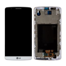 LCD ekran / displej za LG G3 S/D725+touchscreen beli+frame.