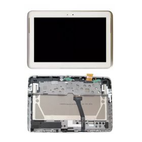 LCD ekran / displej za Samsung N8000/N8013/Galaxy Tab 10.1+touch screen beli+frame sivi Service Pack Original.