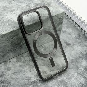 Futrola - maska providna ELEGANT MAGSAFE za iPhone 15 Pro (6.1) crna (MS).