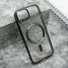 Futrola - maska providna ELEGANT MAGSAFE za iPhone 15 (6.1) crna (MS).