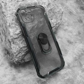 Futrola - maska DEFENDER RING providna za iPhone 15 Plus (6.7) crna (MS).