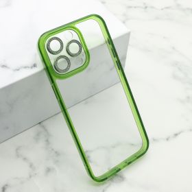 Futrola - maska DIAMOND LENS za iPhone 15 Pro Max (6.7) zelena (MS).