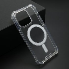 Futrola - maska CRASHPROOF MAGNETIC CONNECTION za iPhone 15 Pro (6.1) providna (bela) (MS).