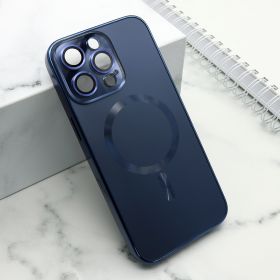 Futrola - maska ELEGANT METAL MAGSAFE za iPhone 15 Pro Max (6.7) plava (MS).