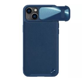 Futrola - maska Nillkin Cam Shield Leather S za iPhone 14 6.1 plava (MS).