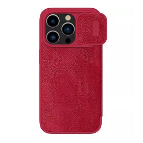 Futrola - maska Nillkin Qin Pro za iPhone 15 Pro Max (6.7) crvena (MS).