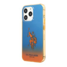 Futrola - maska Polo Gradient Case With Dyed - Bumper & Horse Logo za iPhone 14 Pro plavo-narandzasta Full Original (USHCP14LELOB) (MS).