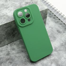 Silikonska futrola - maska Pro Camera za iPhone 15 Pro (6.1) tamno zelena (MS).