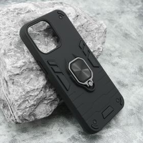 Futrola - maska Square Ring za iPhone 15 Pro Max (6.7) crna (MS).