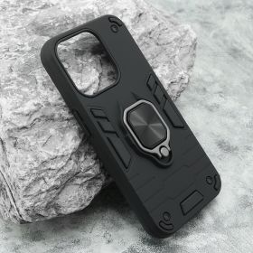 Futrola - maska Square Ring za iPhone 15 Pro (6.1) crna (MS).