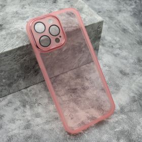 Futrola - maska Transparent COLOR za iPhone 14 Pro Max (6.7) roze (MS).