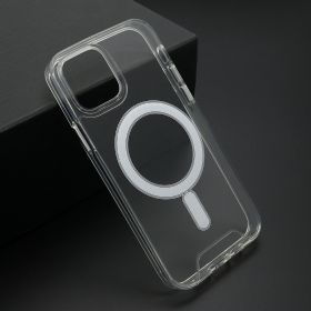 Futrola - maska STANDARD MagSafe za iPhone 12 (6.1)providna (bela) (MS).
