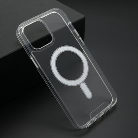 Futrola - maska STANDARD MagSafe za iPhone 13 Pro Max (6.7)providna (bela) (MS).
