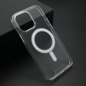 Futrola - maska STANDARD MagSafe za iPhone 15 Pro Max (6.7)providna (bela) (MS).