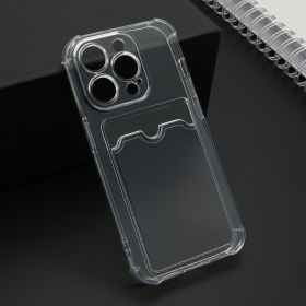 Futrola - maska Transparent CARD POCKET za iPhone 15 Pro (6.1) providna (MS).