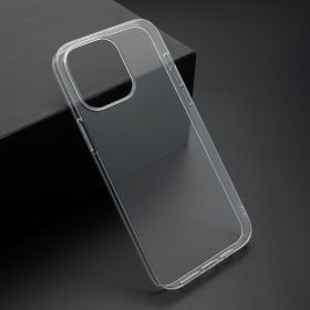 Futrola - maska ultra tanki PROTECT silikon za iPhone 14 Pro Max providna (bela) (MS).