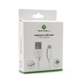 USB Data kabl Teracell Plus za iPhone lightning beli 1.2m.