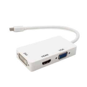 Adapter kabl za Apple mini DP na HDMI VGA DVI beli.