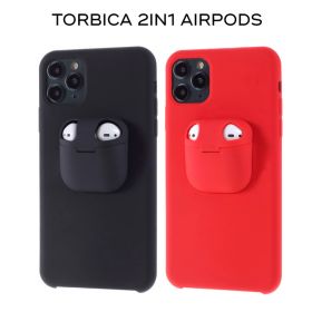 Futrola - maska 2in1 airpods za iPhone 6/6S crna.